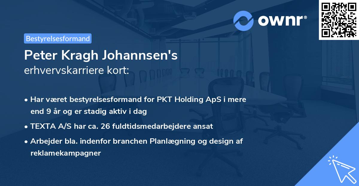 Peter Kragh Johannsen's erhvervskarriere kort