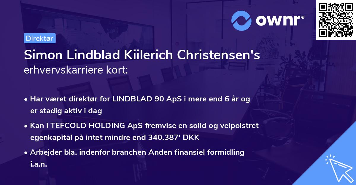 Simon Lindblad Kiilerich Christensen's erhvervskarriere kort