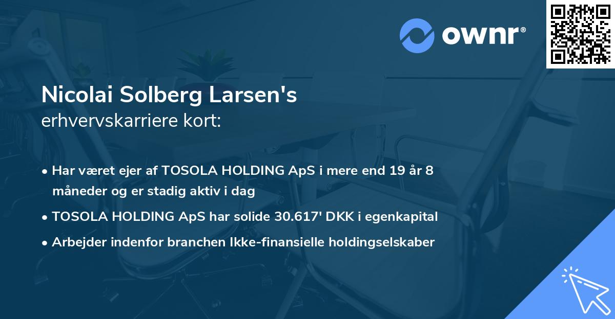 Nicolai Solberg Larsen's erhvervskarriere kort