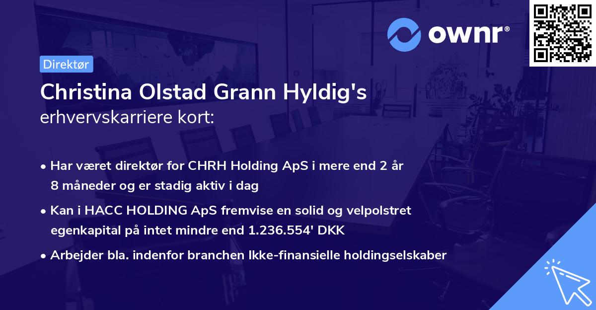 Christina Olstad Grann Hyldig's erhvervskarriere kort