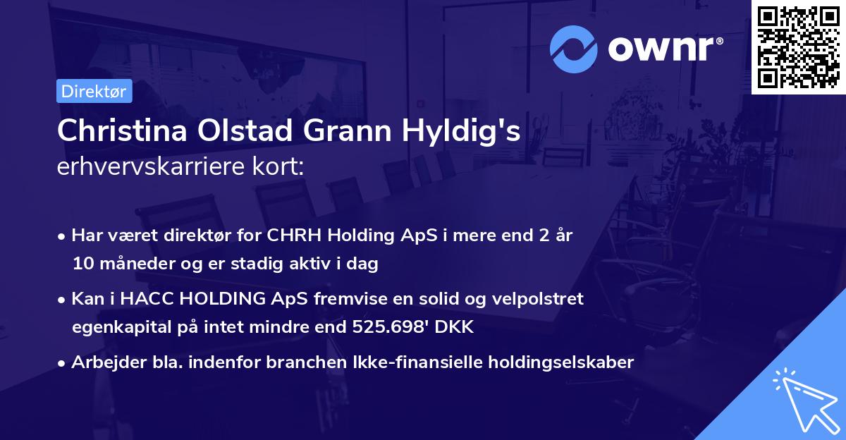 Christina Olstad Grann Hyldig's erhvervskarriere kort