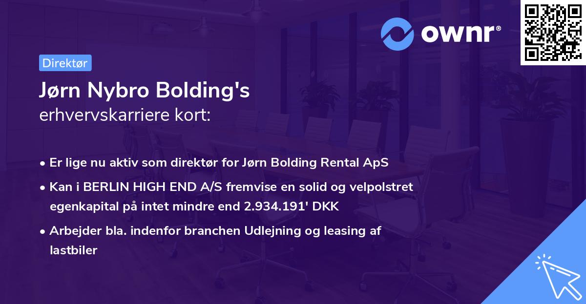 Jørn Nybro Bolding's erhvervskarriere kort