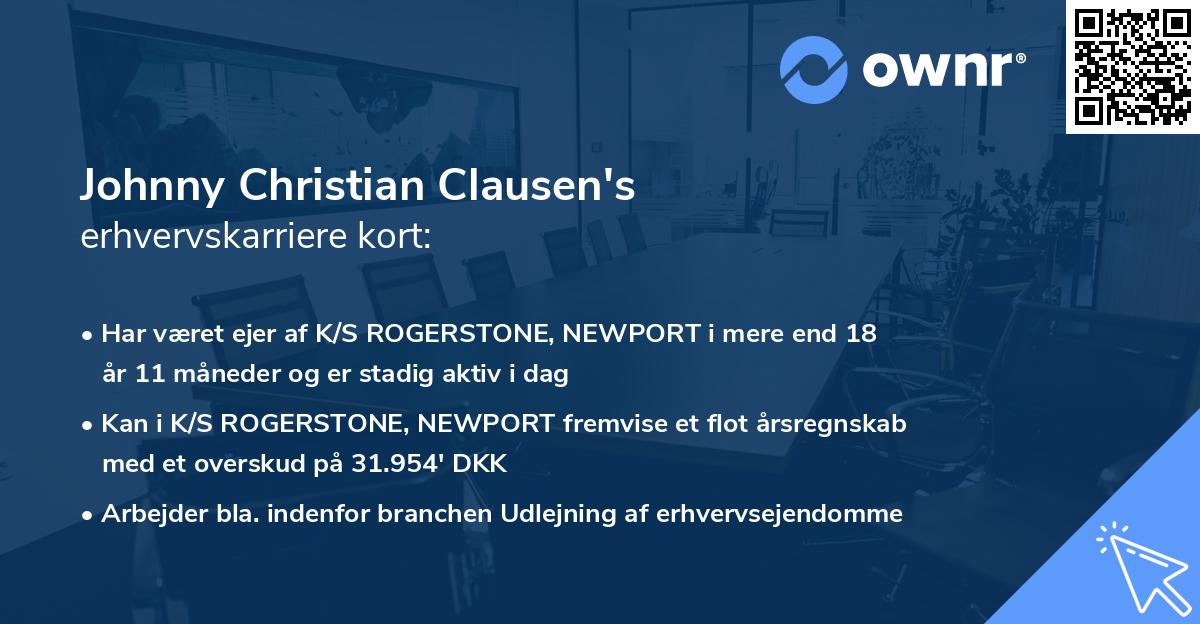 Johnny Christian Clausen's erhvervskarriere kort