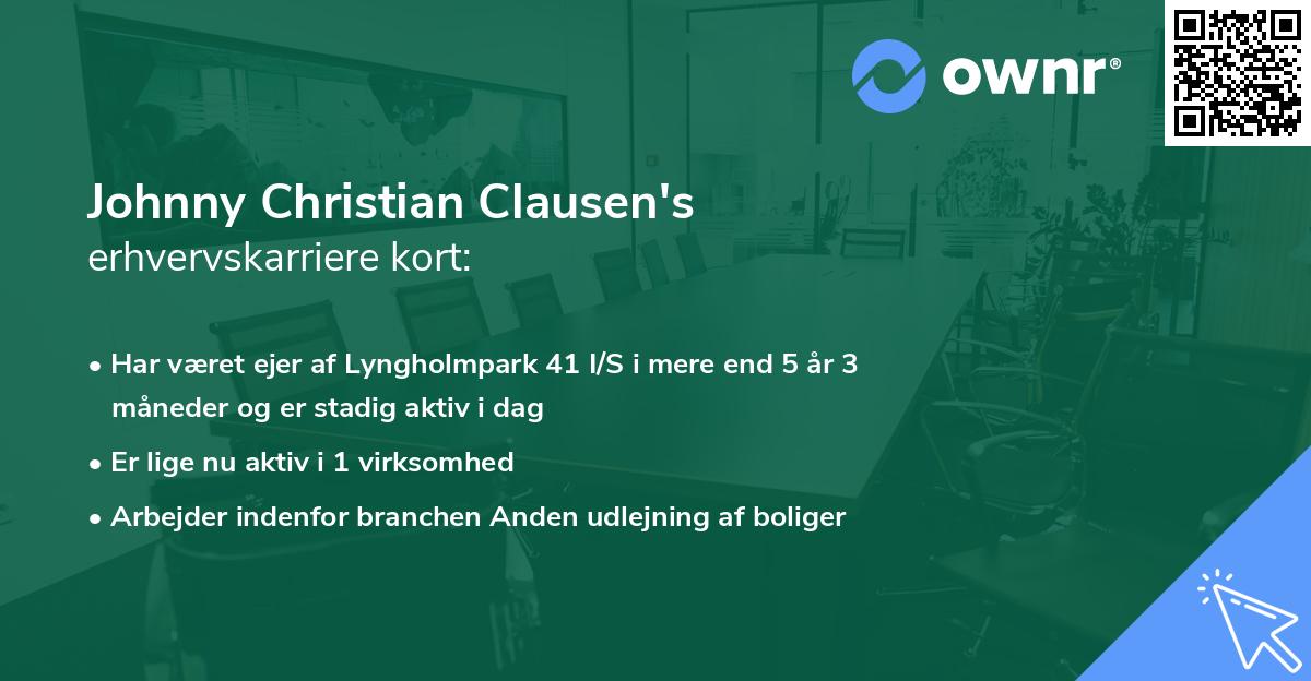 Johnny Christian Clausen's erhvervskarriere kort