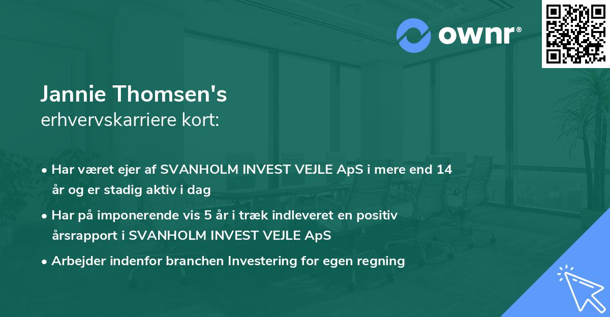 Jannie Thomsen's erhvervskarriere kort