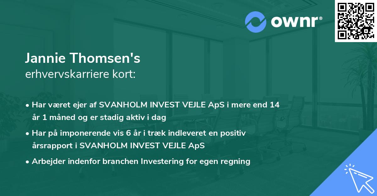 Jannie Thomsen's erhvervskarriere kort