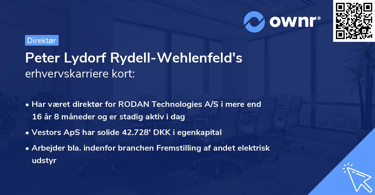 Peter Lydorf Rydell-Wehlenfeld's erhvervskarriere kort