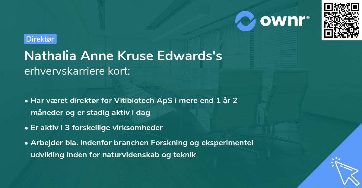 Nathalia Anne Kruse Edwards's erhvervskarriere kort