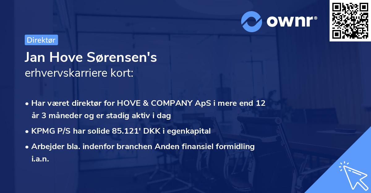 Jan Hove Sørensen's erhvervskarriere kort