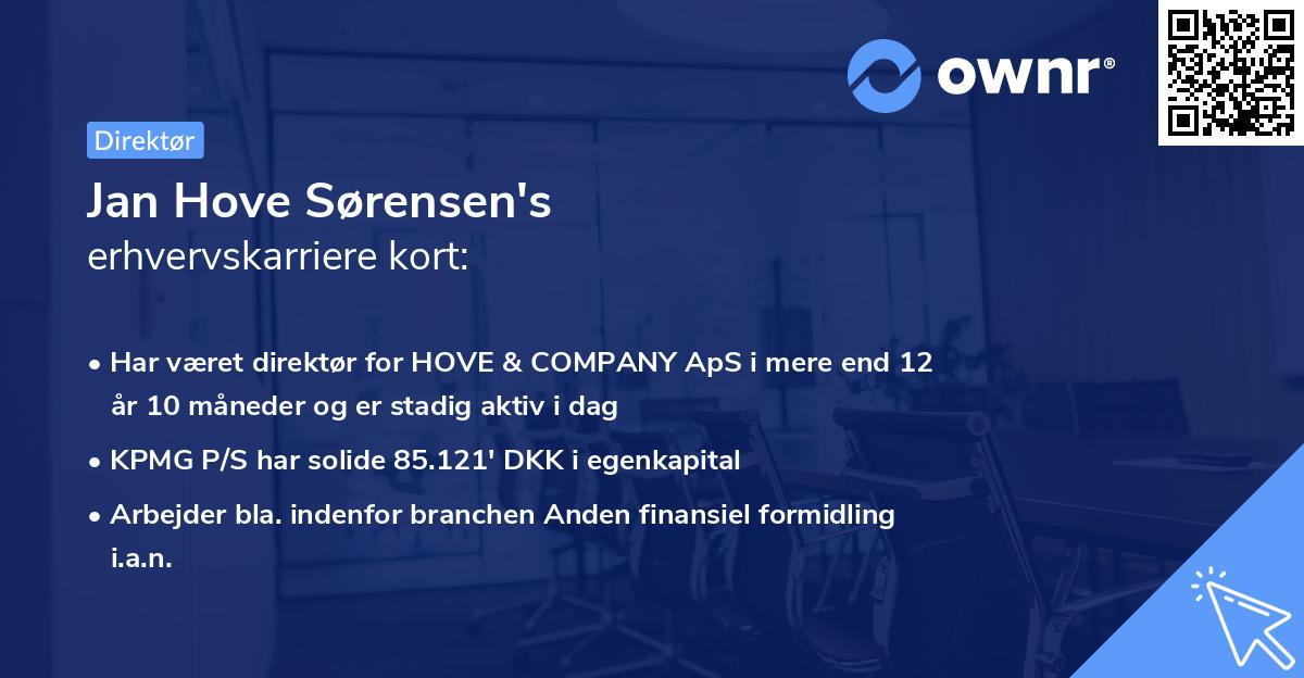 Jan Hove Sørensen's erhvervskarriere kort