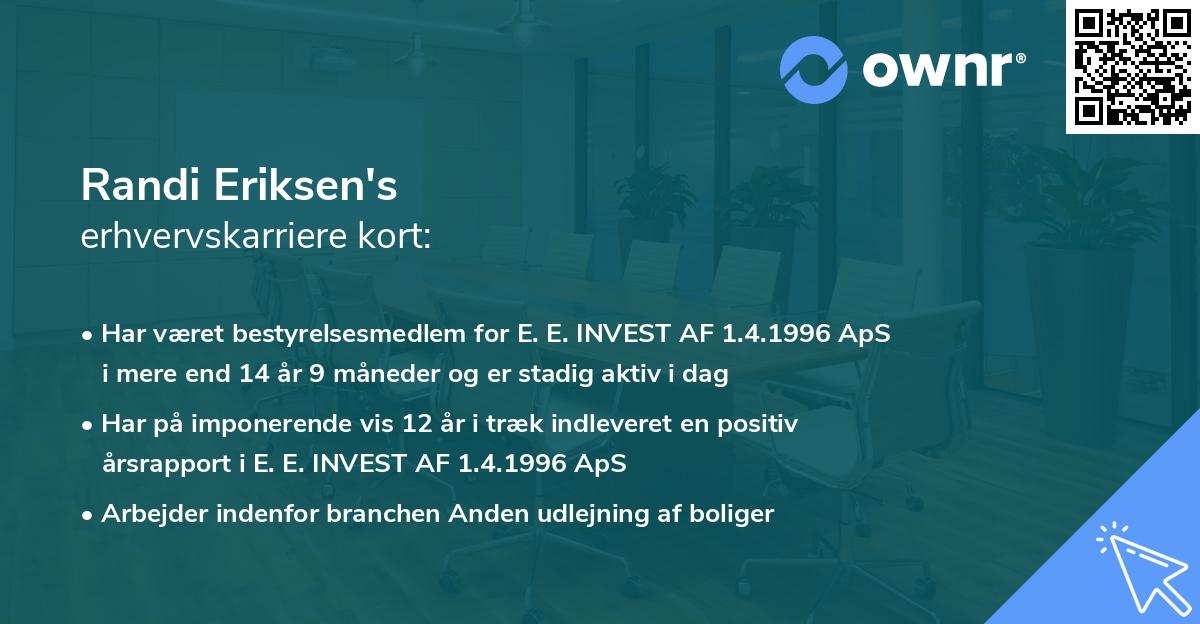 Randi Eriksen's erhvervskarriere kort