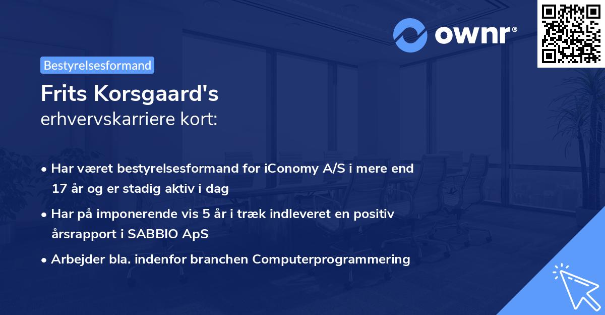 Frits Korsgaard's erhvervskarriere kort