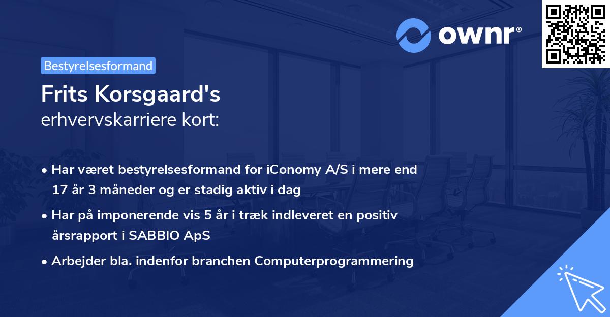 Frits Korsgaard's erhvervskarriere kort