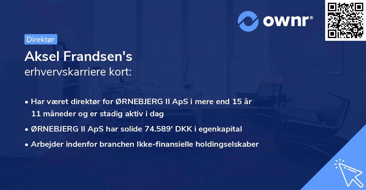 Aksel Frandsen's erhvervskarriere kort