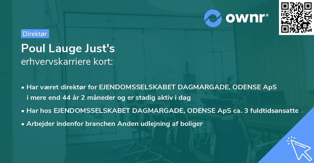 Poul Lauge Just's erhvervskarriere kort