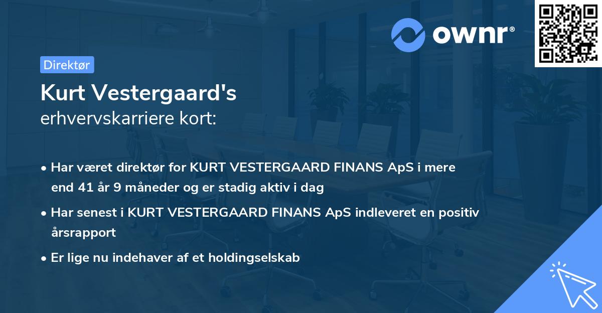 Kurt Vestergaard's erhvervskarriere kort