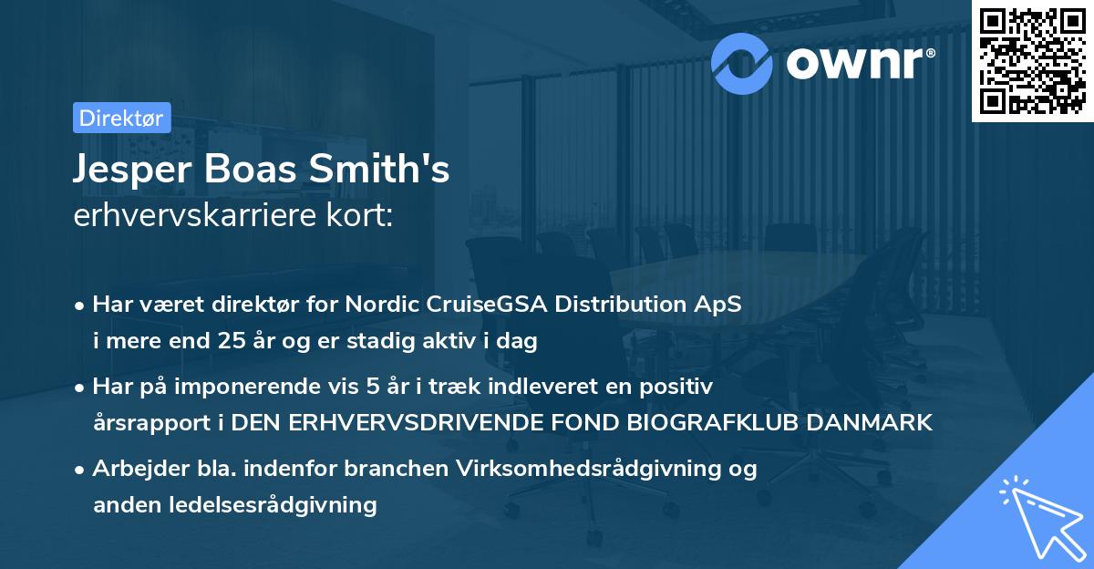 Jesper Boas Smith's erhvervskarriere kort