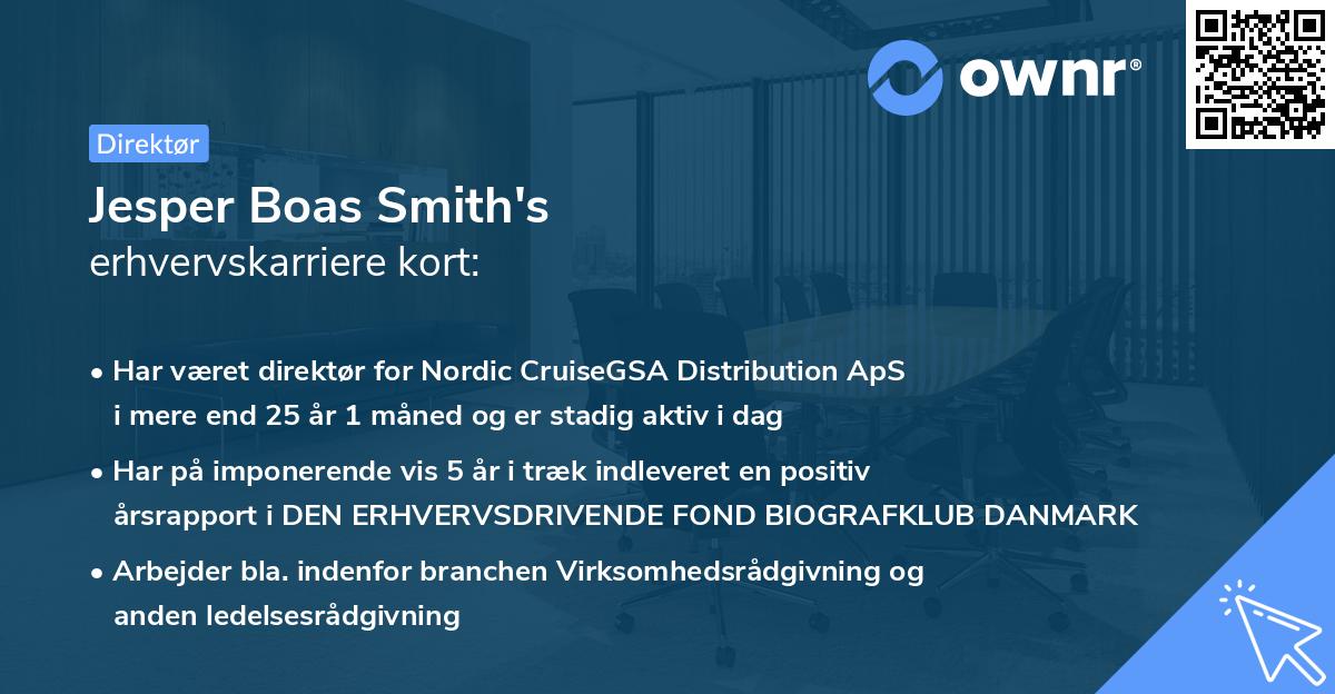 Jesper Boas Smith's erhvervskarriere kort