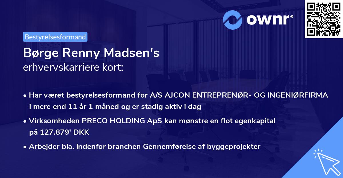 Børge Renny Madsen's erhvervskarriere kort