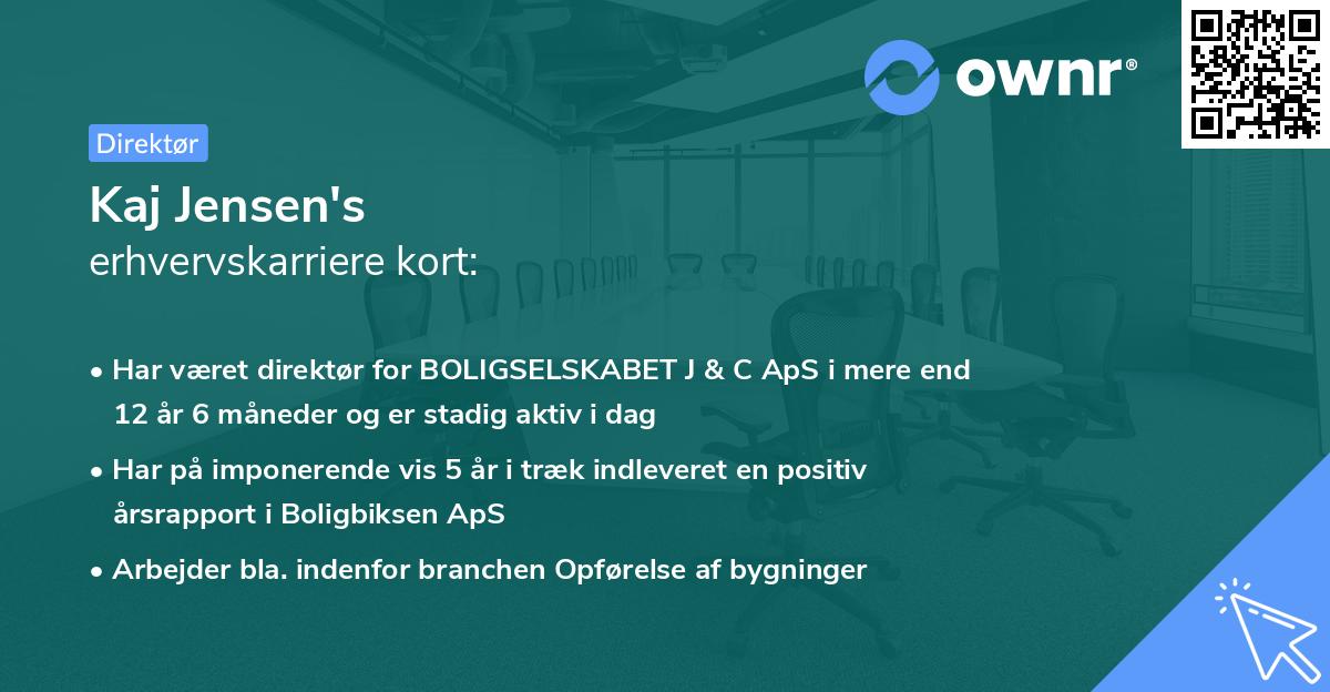 Kaj Jensen's erhvervskarriere kort