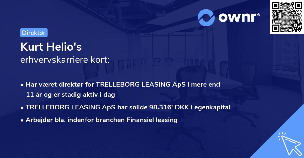 Kurt Helio's erhvervskarriere kort
