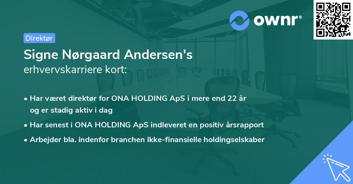 Signe Nørgaard Andersen's erhvervskarriere kort