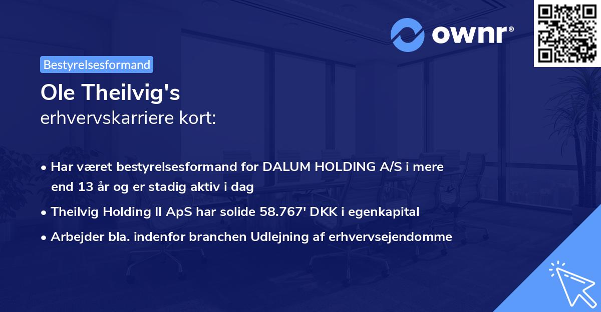 Ole Theilvig's erhvervskarriere kort