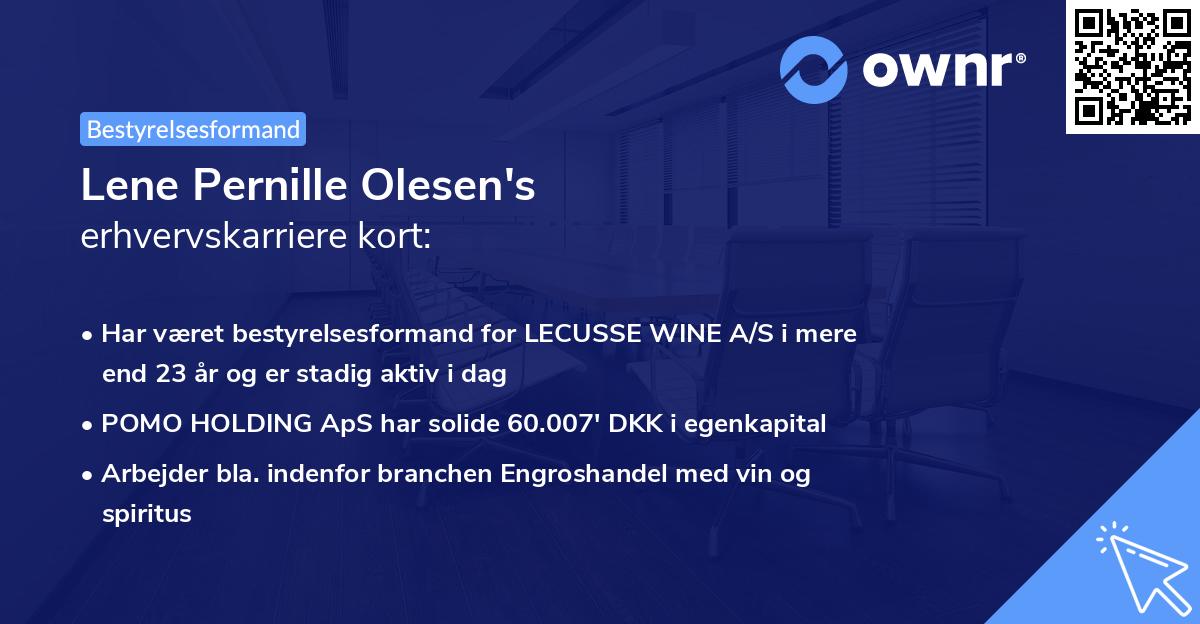 Lene Pernille Olesen's erhvervskarriere kort