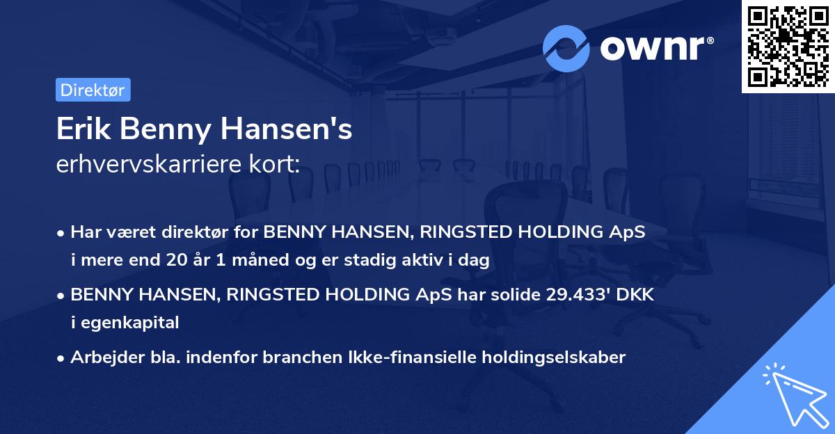 Erik Benny Hansen's erhvervskarriere kort
