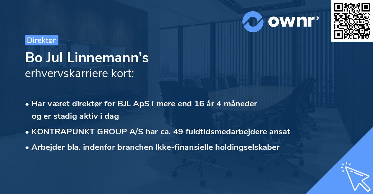 Bo Jul Linnemann's erhvervskarriere kort