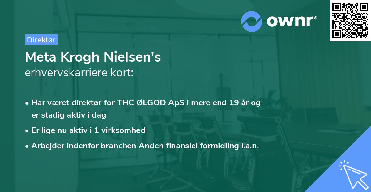 Meta Krogh Nielsen's erhvervskarriere kort