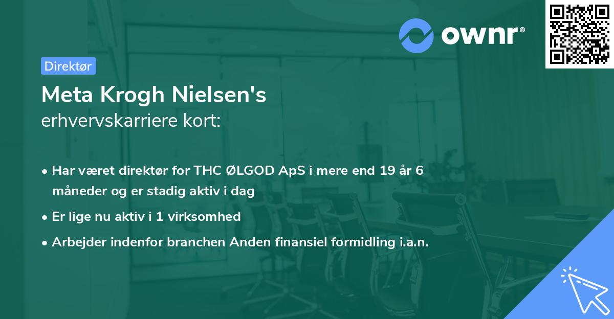 Meta Krogh Nielsen's erhvervskarriere kort
