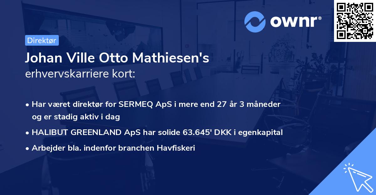 Johan Ville Otto Mathiesen's erhvervskarriere kort