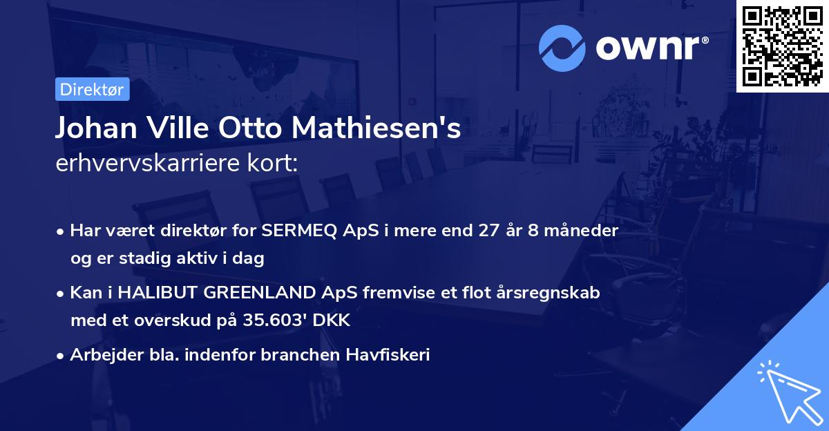 Johan Ville Otto Mathiesen's erhvervskarriere kort