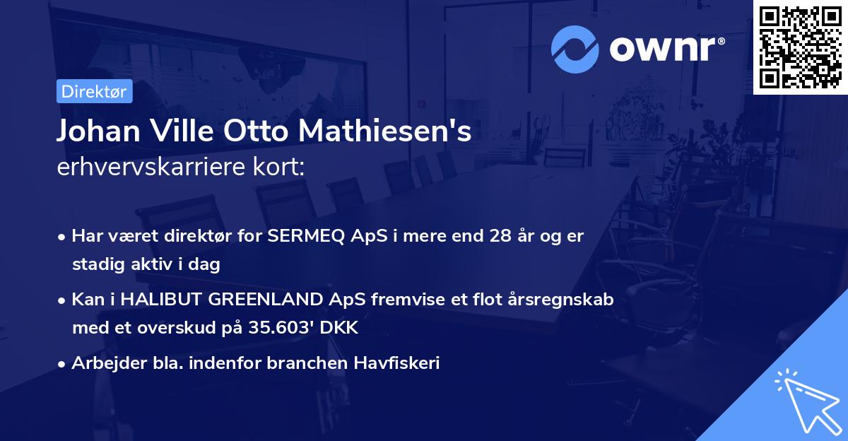 Johan Ville Otto Mathiesen's erhvervskarriere kort