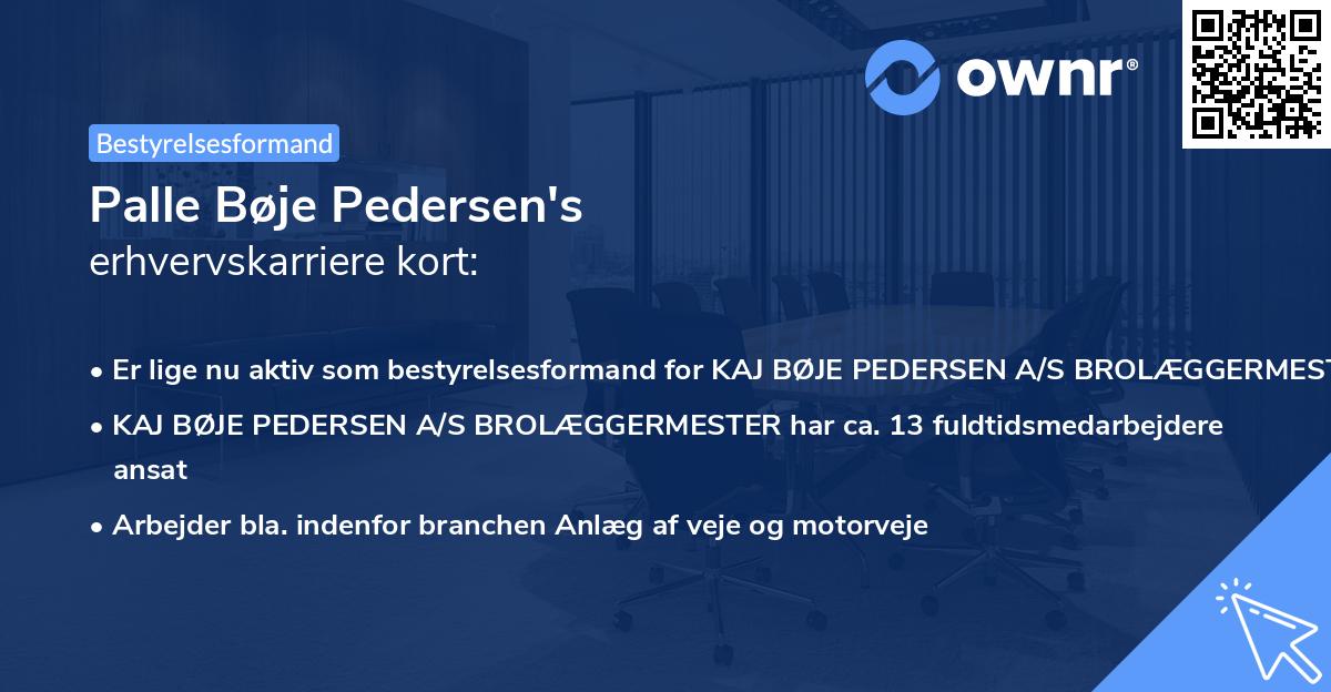 Palle Bøje Pedersen's erhvervskarriere kort