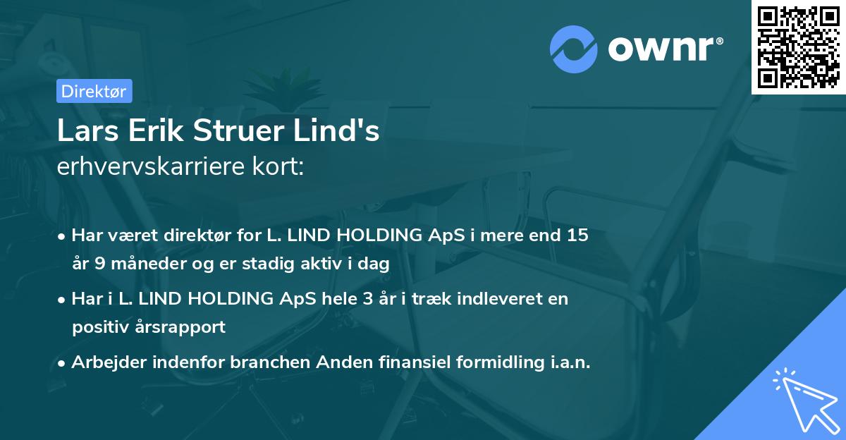 Lars Erik Struer Lind's erhvervskarriere kort
