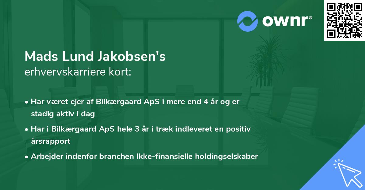 Mads Lund Jakobsen's erhvervskarriere kort