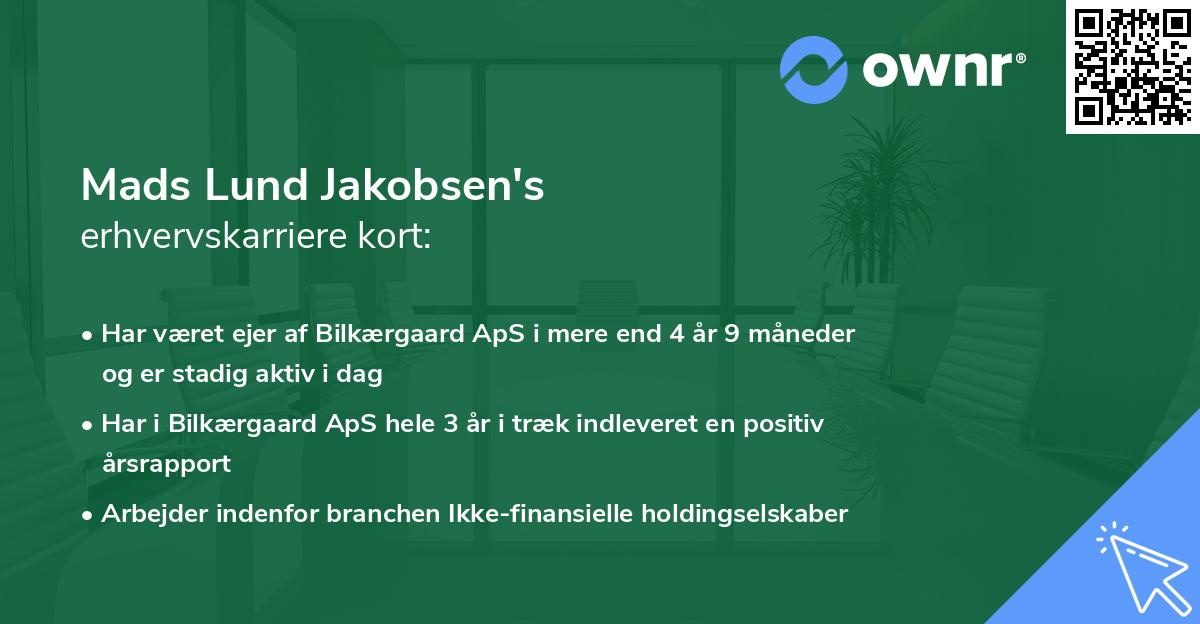 Mads Lund Jakobsen's erhvervskarriere kort
