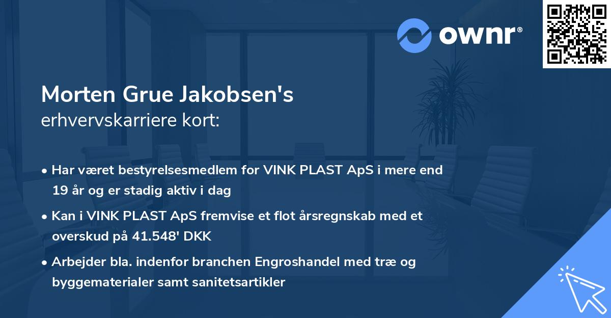 Morten Grue Jakobsen's erhvervskarriere kort