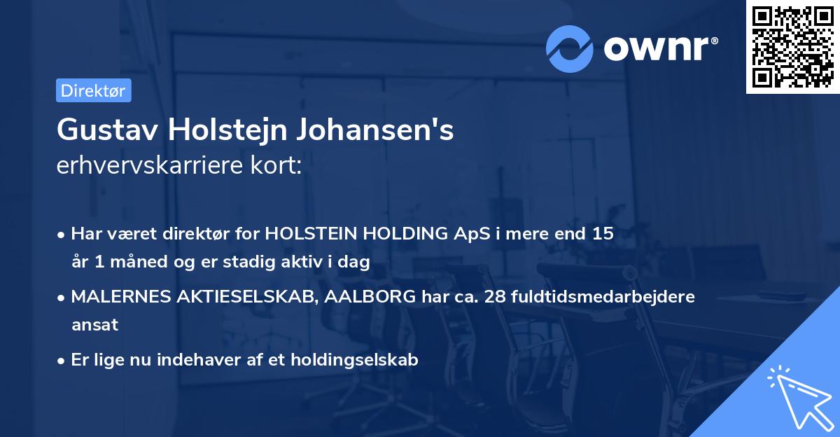 Gustav Holstejn Johansen's erhvervskarriere kort