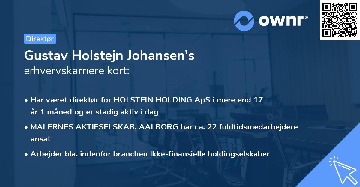 Gustav Holstejn Johansen's erhvervskarriere kort