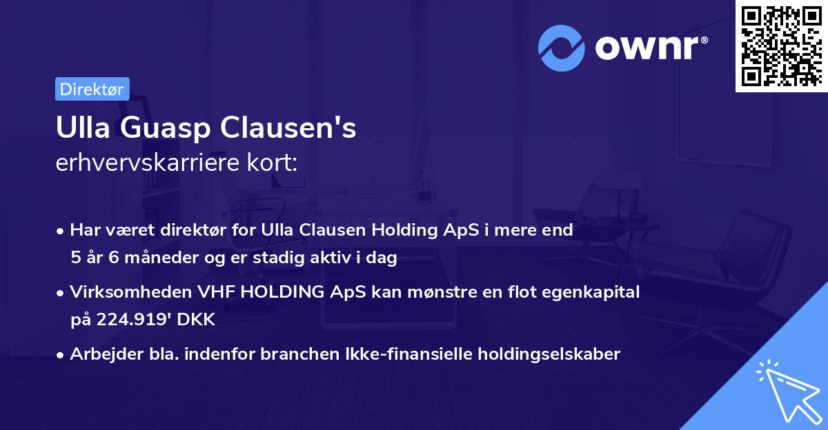 Ulla Guasp Clausen's erhvervskarriere kort