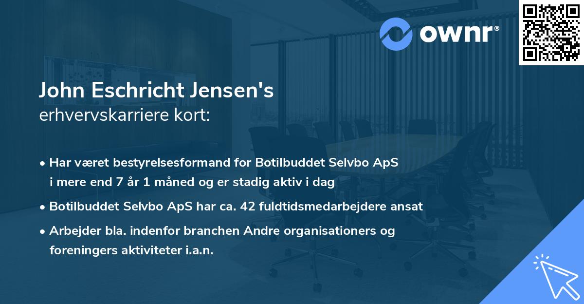 John Eschricht Jensen's erhvervskarriere kort