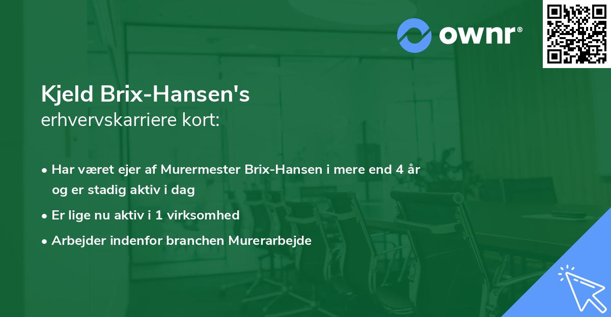 Kjeld Brix-Hansen's erhvervskarriere kort