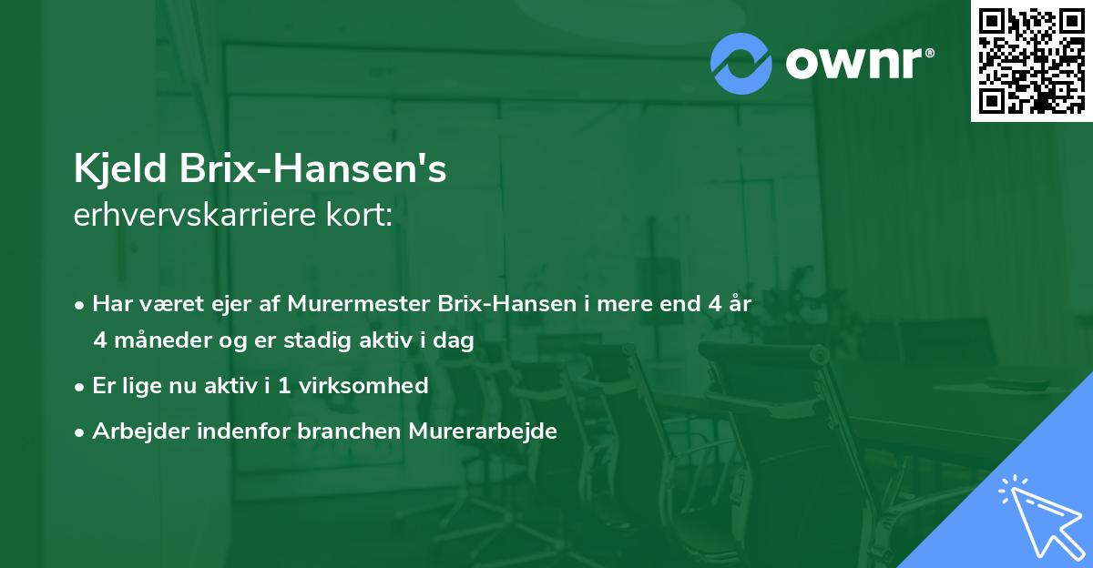 Kjeld Brix-Hansen's erhvervskarriere kort