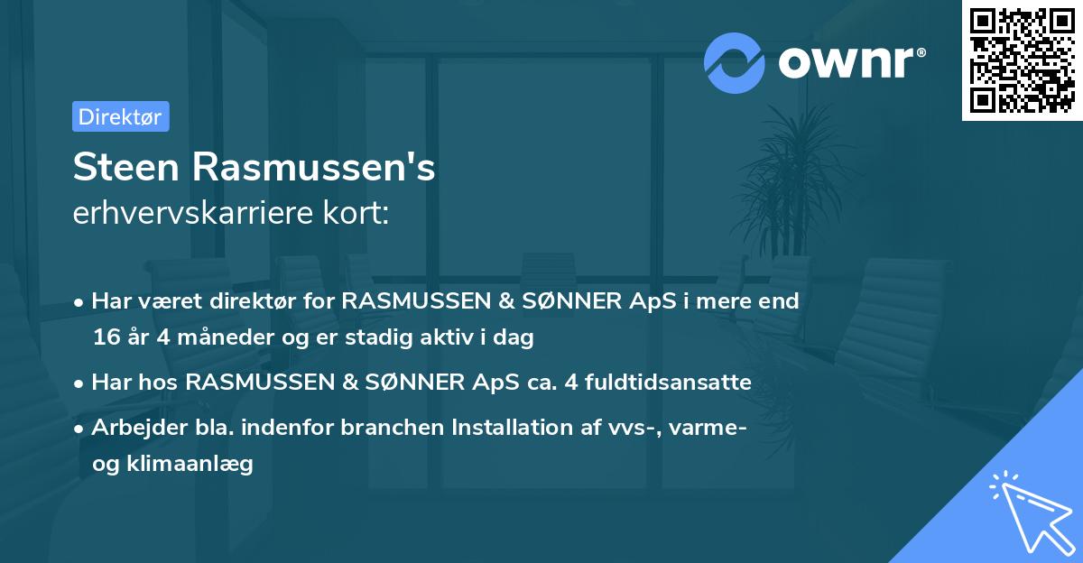 Steen Rasmussen's erhvervskarriere kort