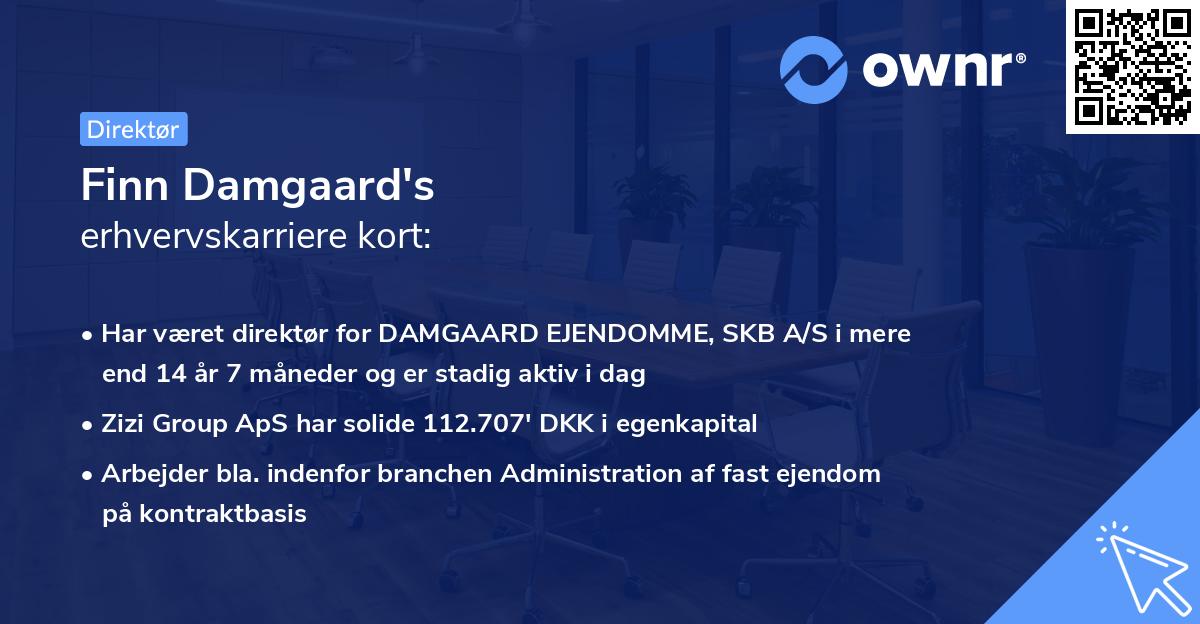 Finn Damgaard's erhvervskarriere kort