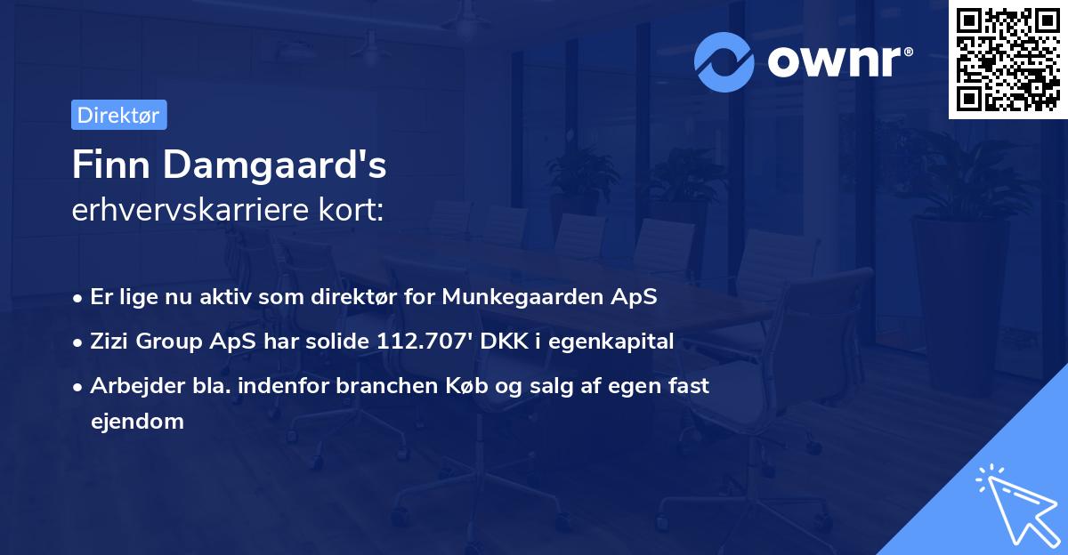 Finn Damgaard's erhvervskarriere kort