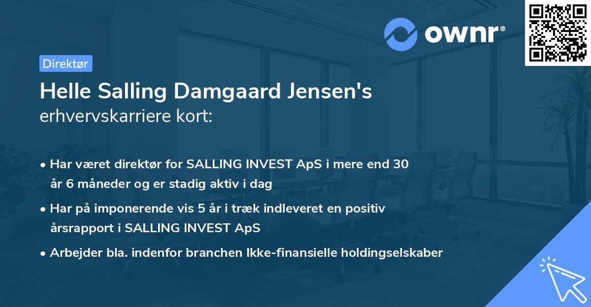 Helle Salling Damgaard Jensen's erhvervskarriere kort